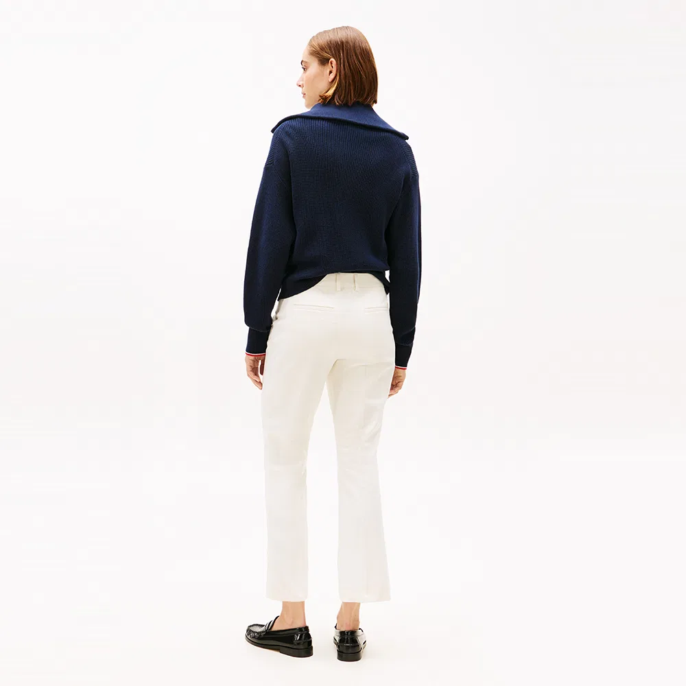 Женские брюки-клёш Kick Flare Gabardine цвета айвори от Tommy Hilfiger Women — фото 2