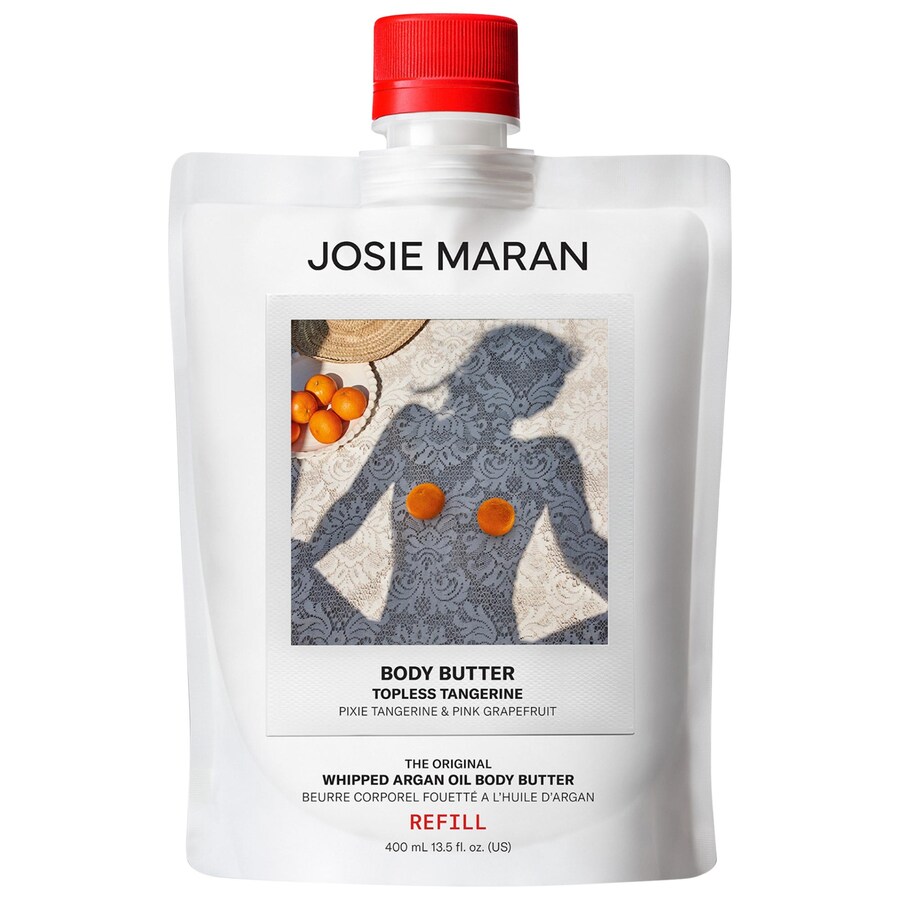 

Topless Tangerine - Взбитое аргановое масло, крем для тела в баночке для повторного использования, укрепляющий кожу Josie Maran, 13.5 oz