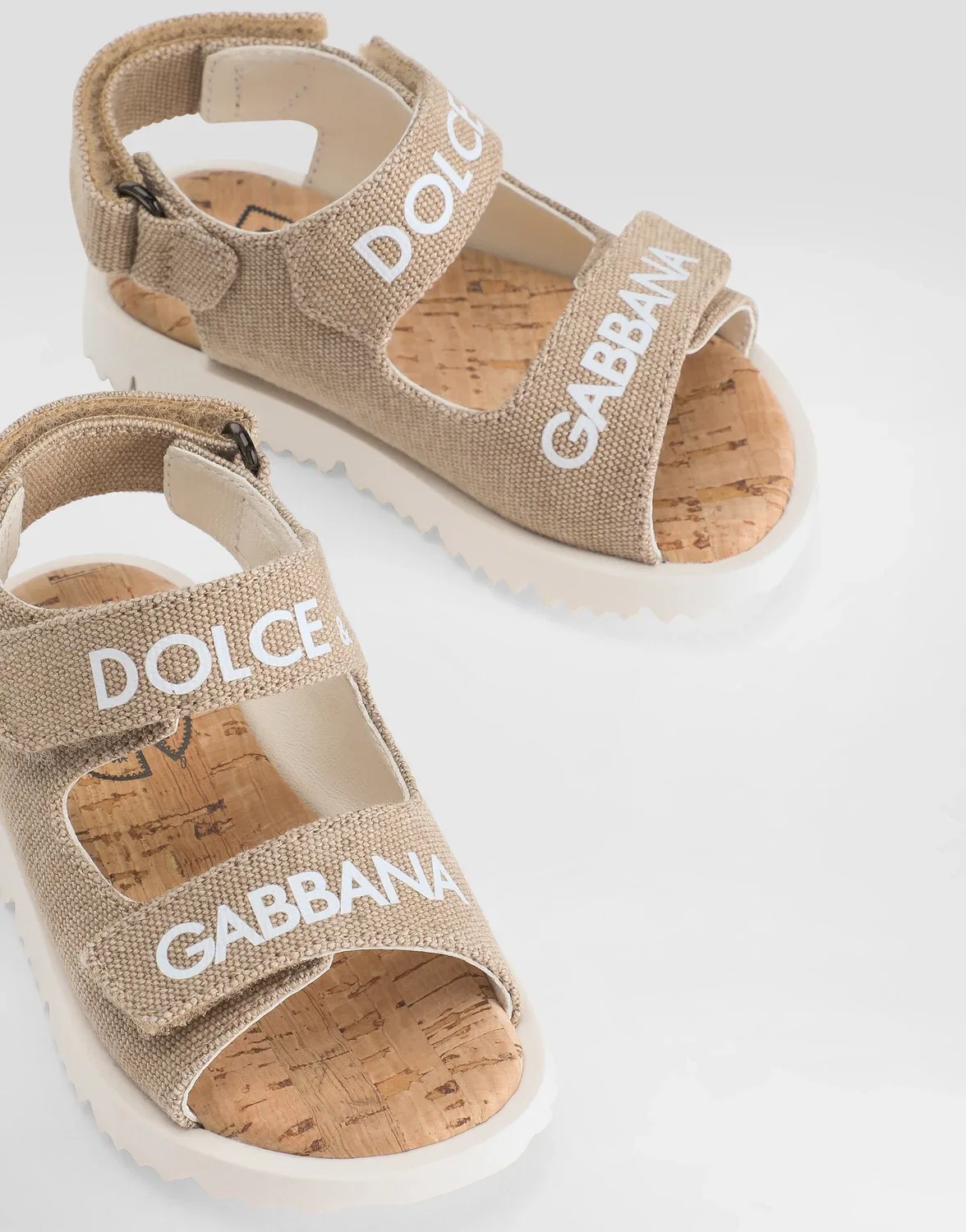 Сандалии из канваса DOLCE & GABBANA, бежевый — фото 4