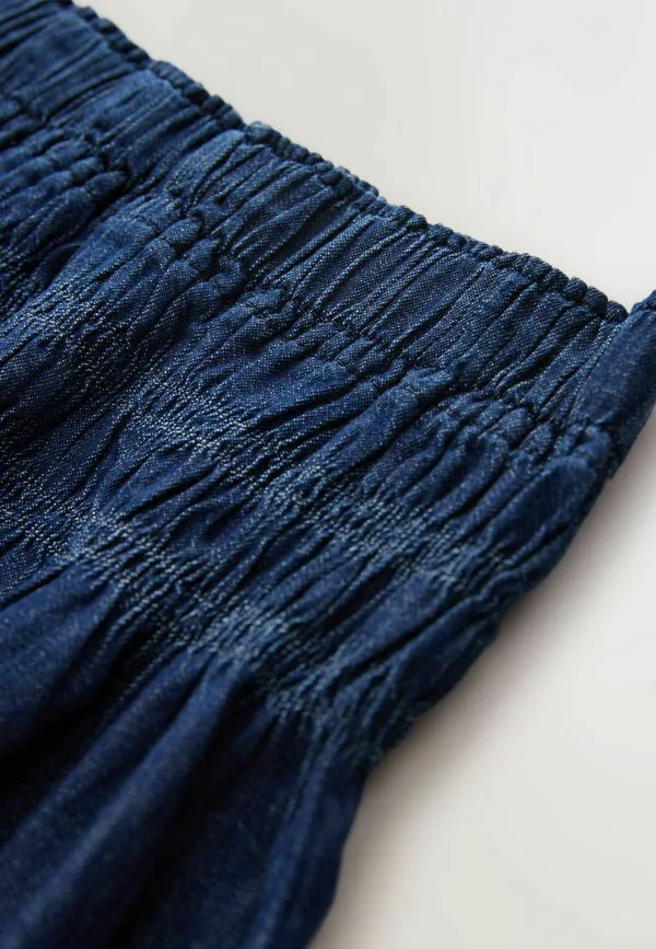 Джинсовая юбка прямого кроя со сборками на талии Next, Denim Dark Blue — фото 2