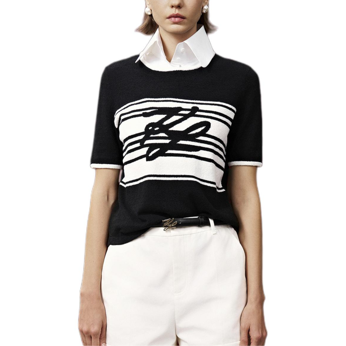 

Трикотаж KARL LAGERFELD для женщин KARL LAGERFELD / Karl Lagerfeld Jeans, черный белый