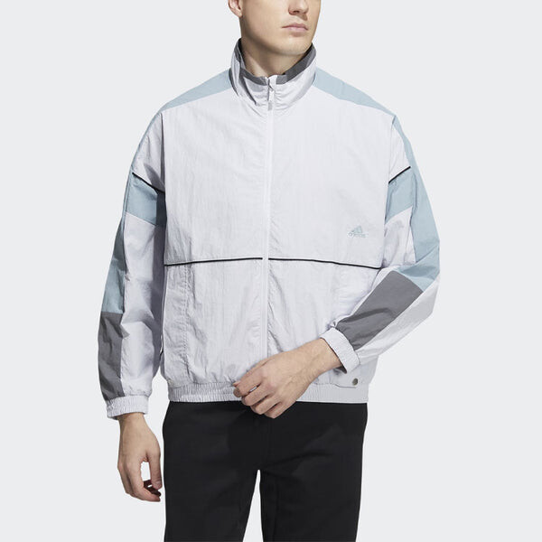 Куртка adidas Contrasting Colors Stand Collar Zipper Sports Jacket Gray, серый — фото 2
