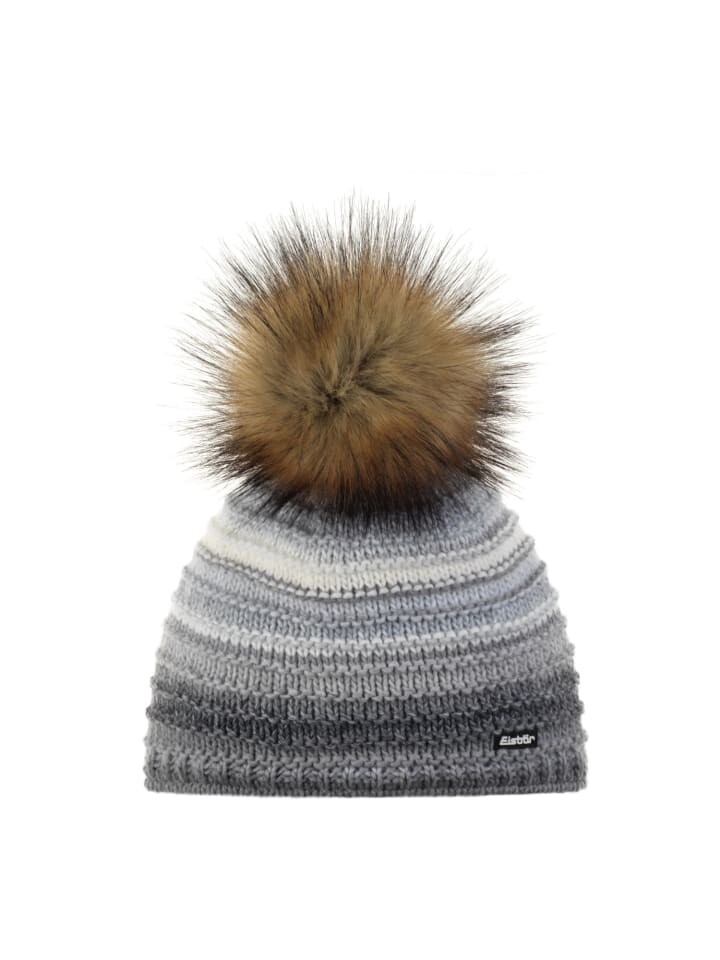 

Шапка Eisbär Mütze mit Bommel Mikata Lux, серый