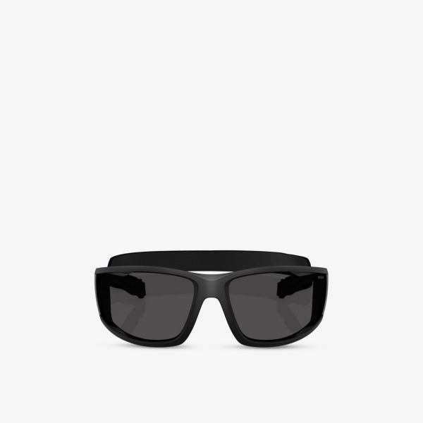 

PS 06YS солнцезащитные очки с ацетатной оправой Pillow-Frame Prada Linea Rossa, черный