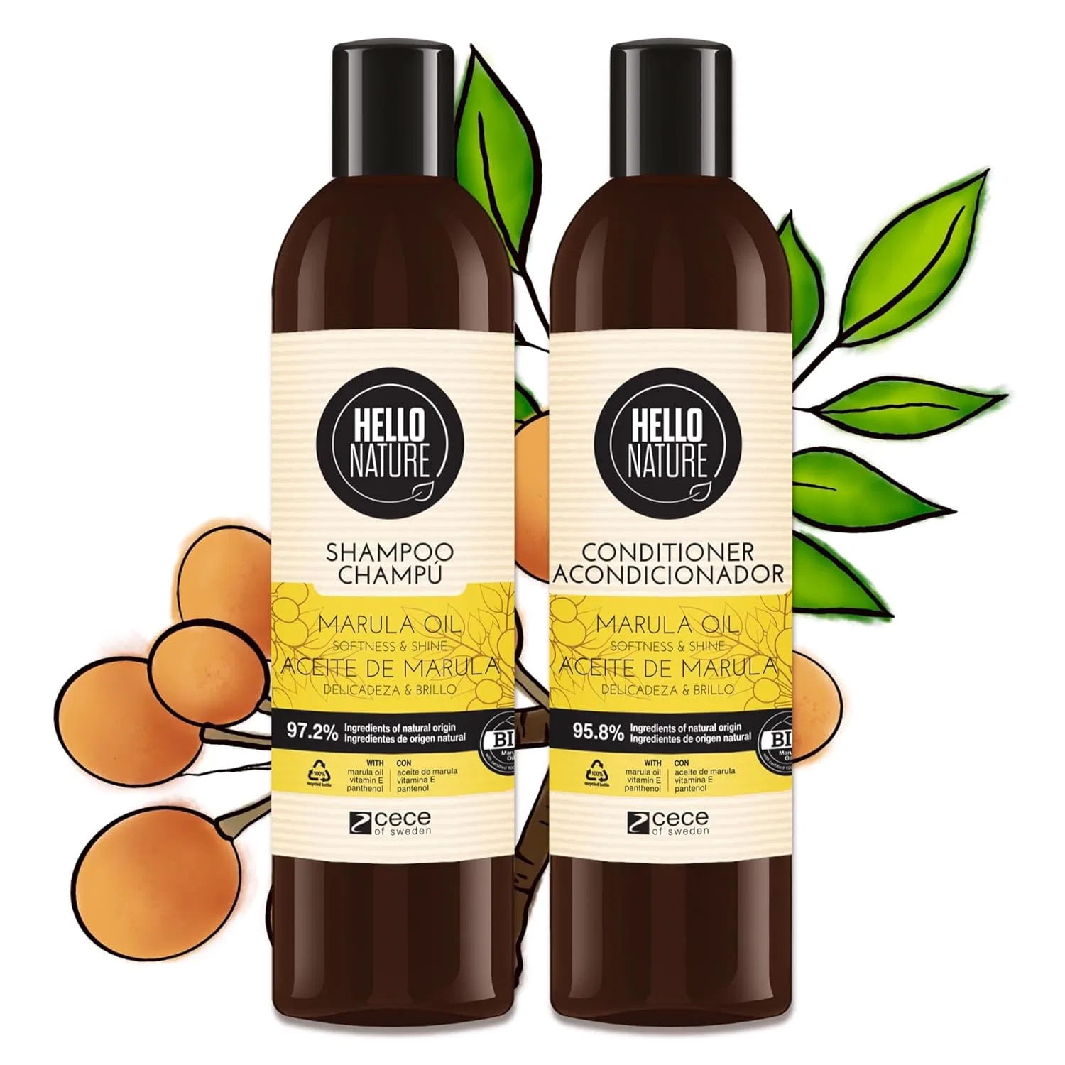 Набор для ухода за волосами P-Beauty Naturkosmetik с маслом марулы: шампунь и кондиционер P-Beauty Cosmetic Accessories