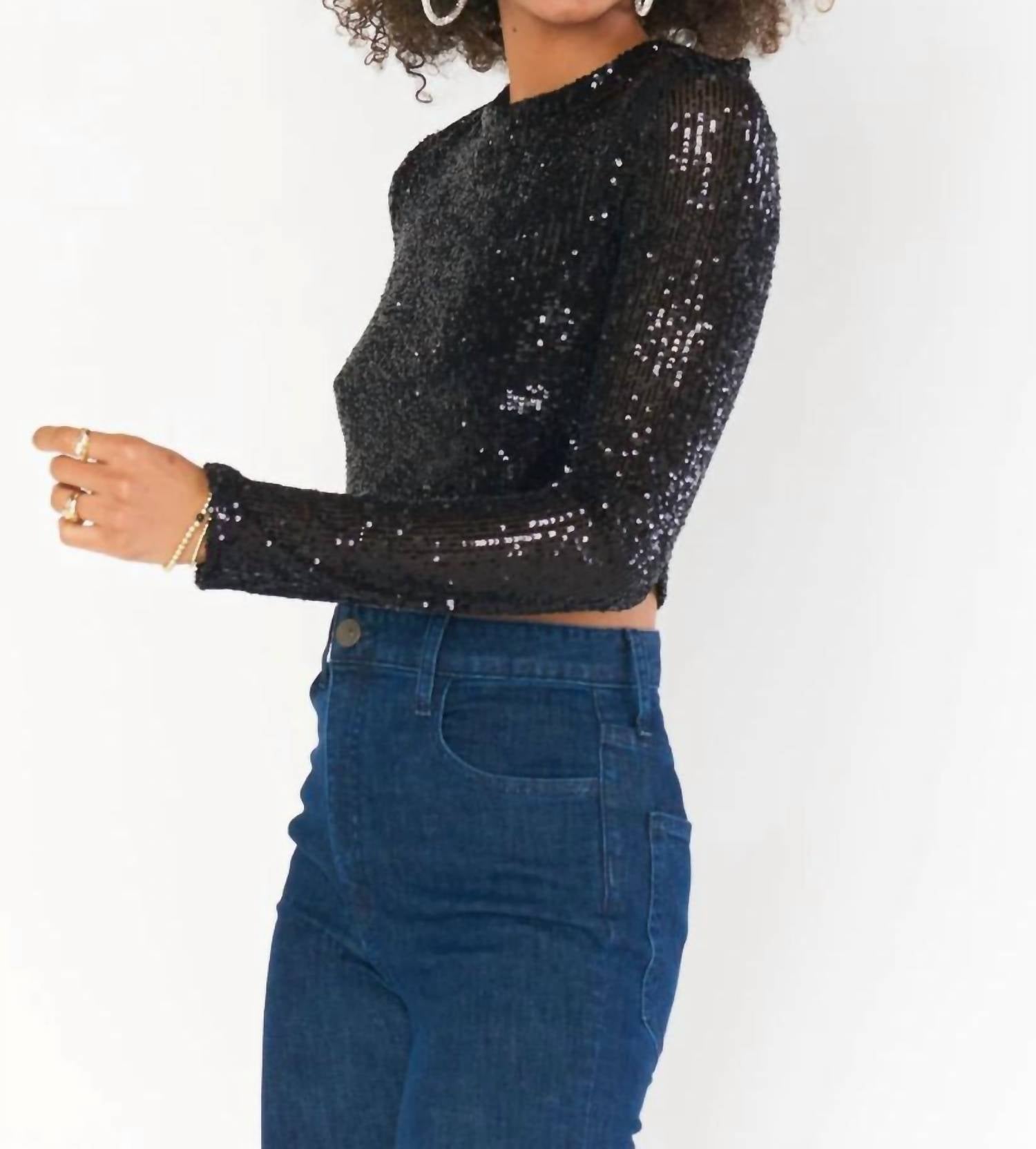 

Последний звонок Топ в Полуночном блеске пайетки Show Me Your Mumu, цвет midnight glitz sequins