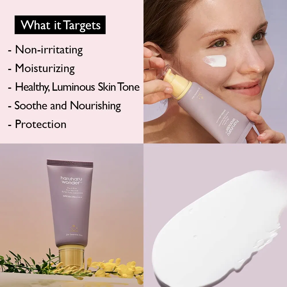 Солнцезащитный крем для лица «Black Rice Pure Mineral Relief» SPF 50 от Haruharu Wonder Haruharu — фото 4
