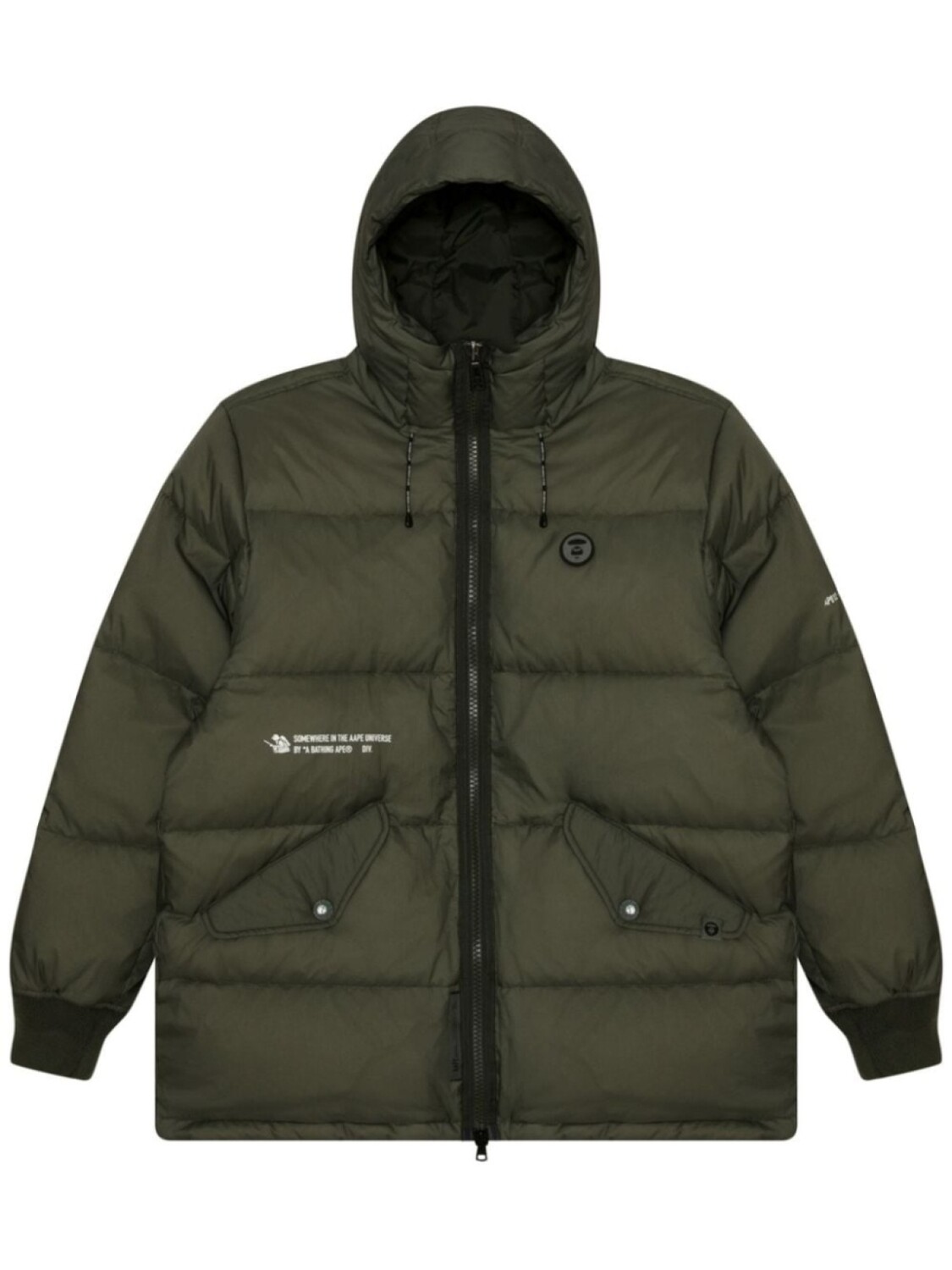 

AAPE BY *A BATHING APE стеганая куртка с логотипом, зеленый