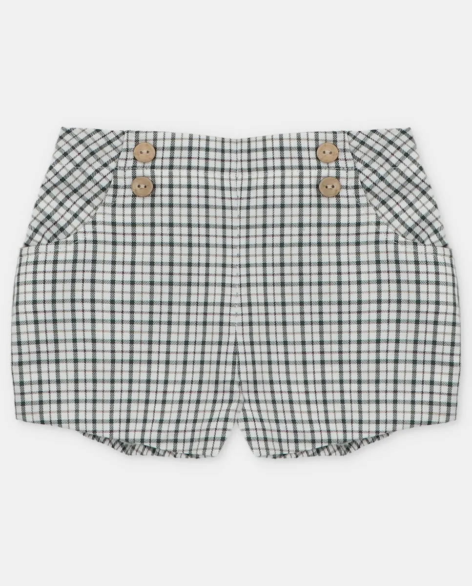 

Детский бомбачо с мелким клетчатым узором в зеленом цвете Martín Aranda