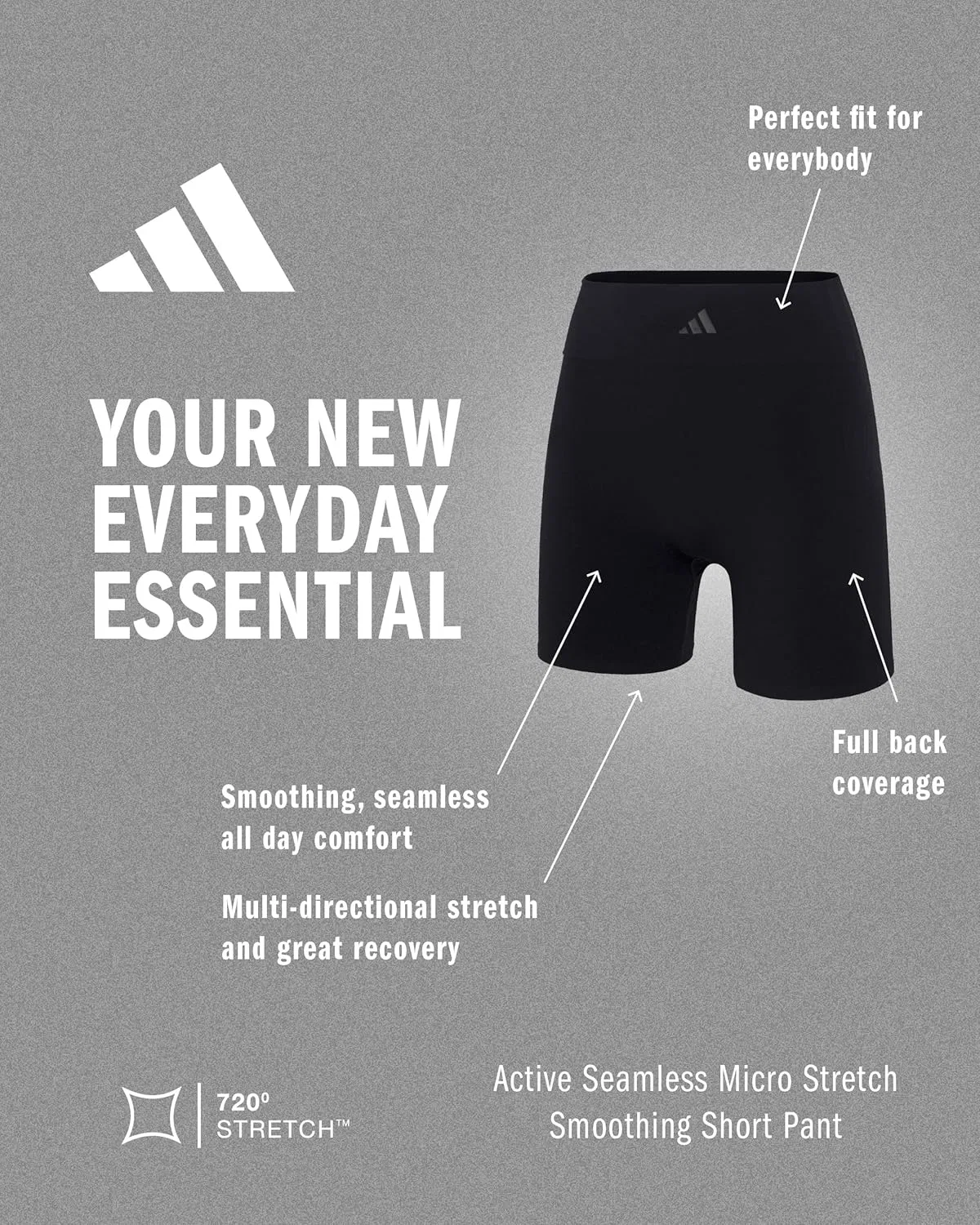 Шорты Active Seamless Micro Stretch Smoothing adidas, Black — фото 2