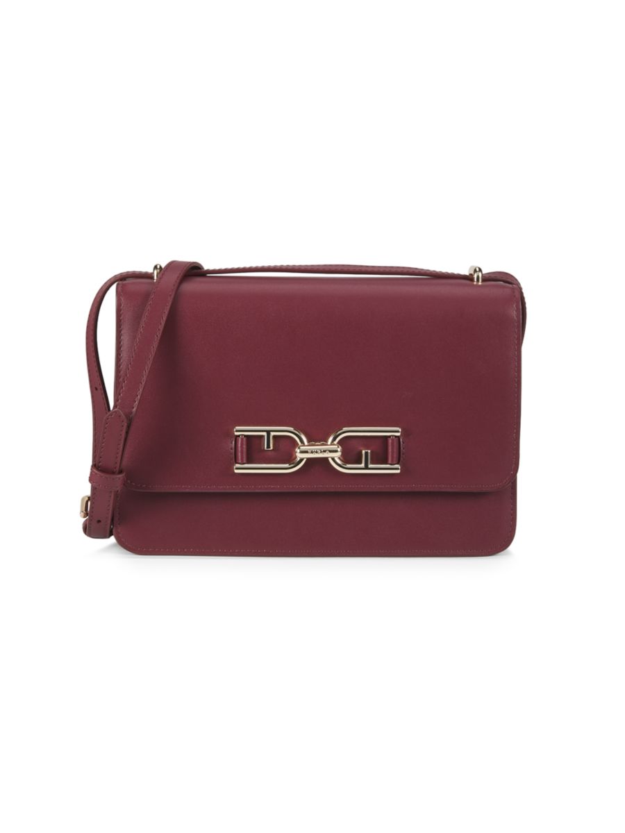 

Кожаная сумка через плечо с логотипом Furla, цвет Dark Red