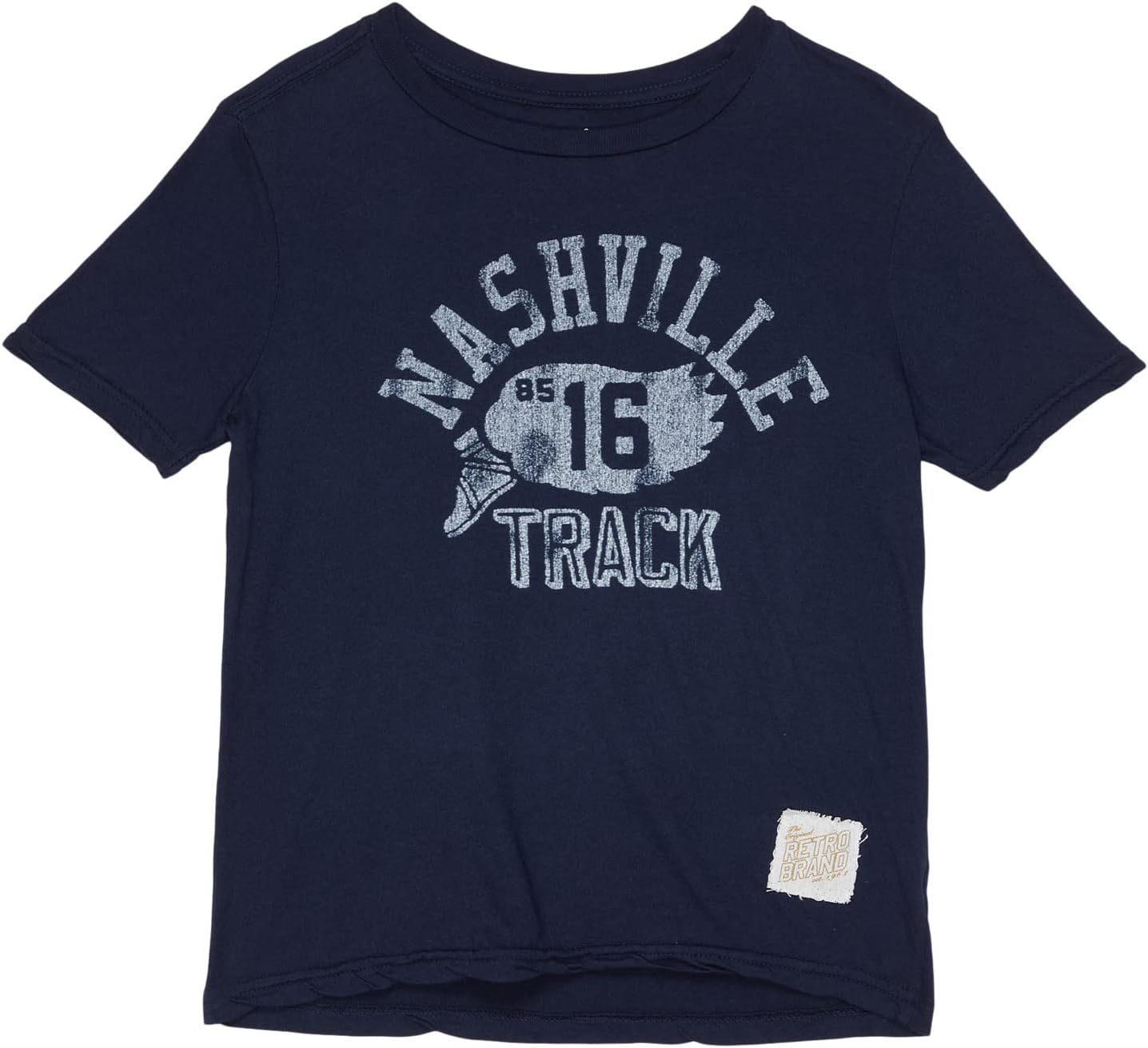 

Футболка The Original Retro Brand Kids 100% Cotton Nashville Track Crew Neck Tee, темно-синий