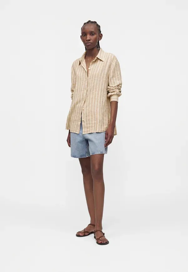 Рубашка-блуза Gap, Easy shirt button down blouse, белый/хаки — фото 2