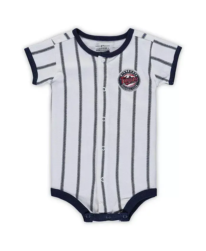 

Боди с коротким рукавом для новорожденных мальчиков и девочек, белый и темно-синий, Minnesota Twins Power Hitter Outerstuff
