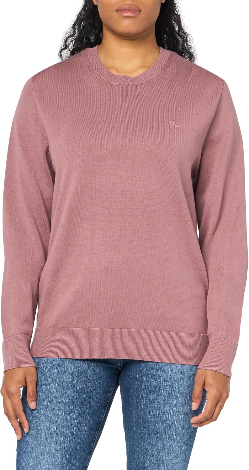 

Мужской свитер Calvin Klein из смеси хлопка, объемный, с круглым вырезом, в рубчик, Capri Rose