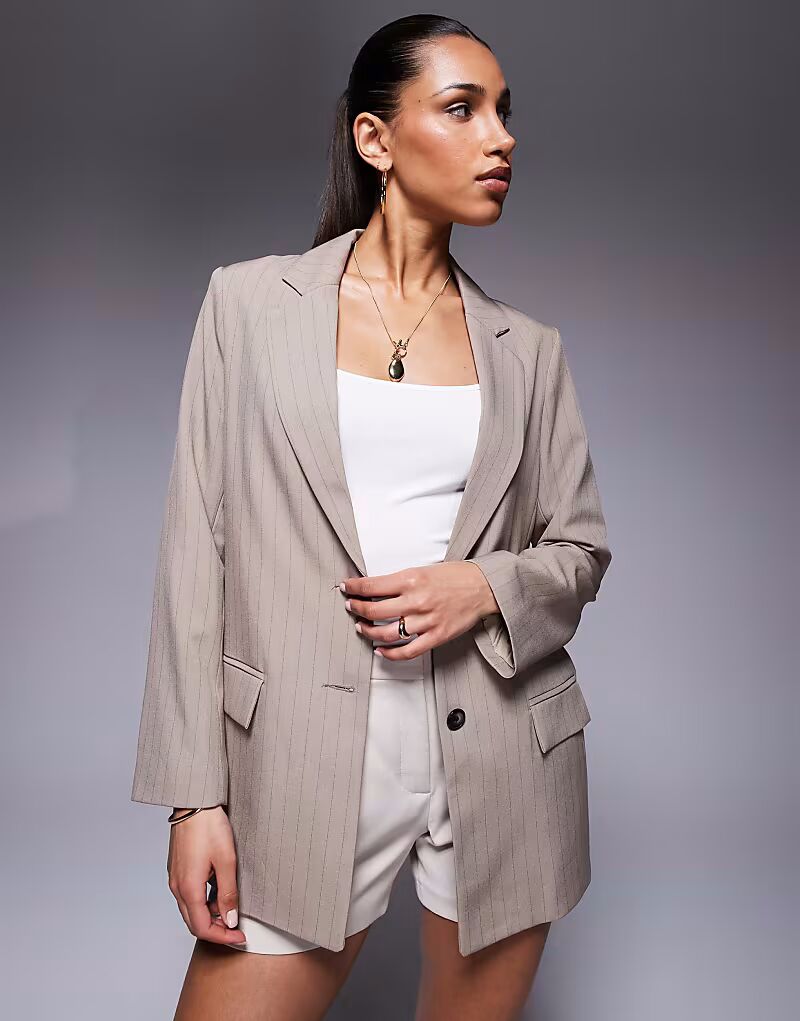 

Блейзер River Island свободного кроя бежевого цвета