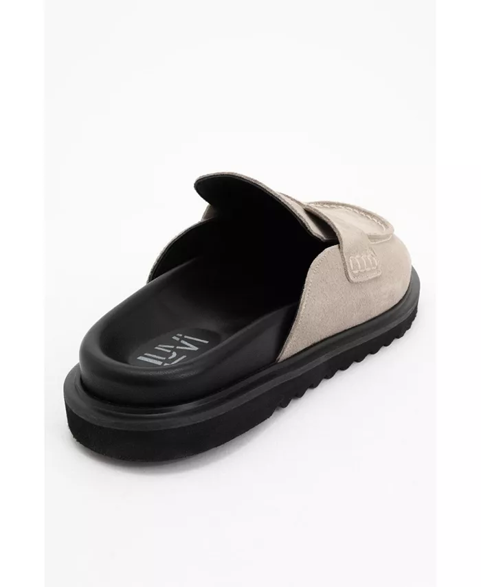 Женские кожаные клоги Laven из замши Forever & Always Shoes, коричневый/бежевый — фото 4