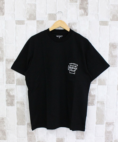 

Футболка с карманом, весна-лето Carhartt, черно-белый