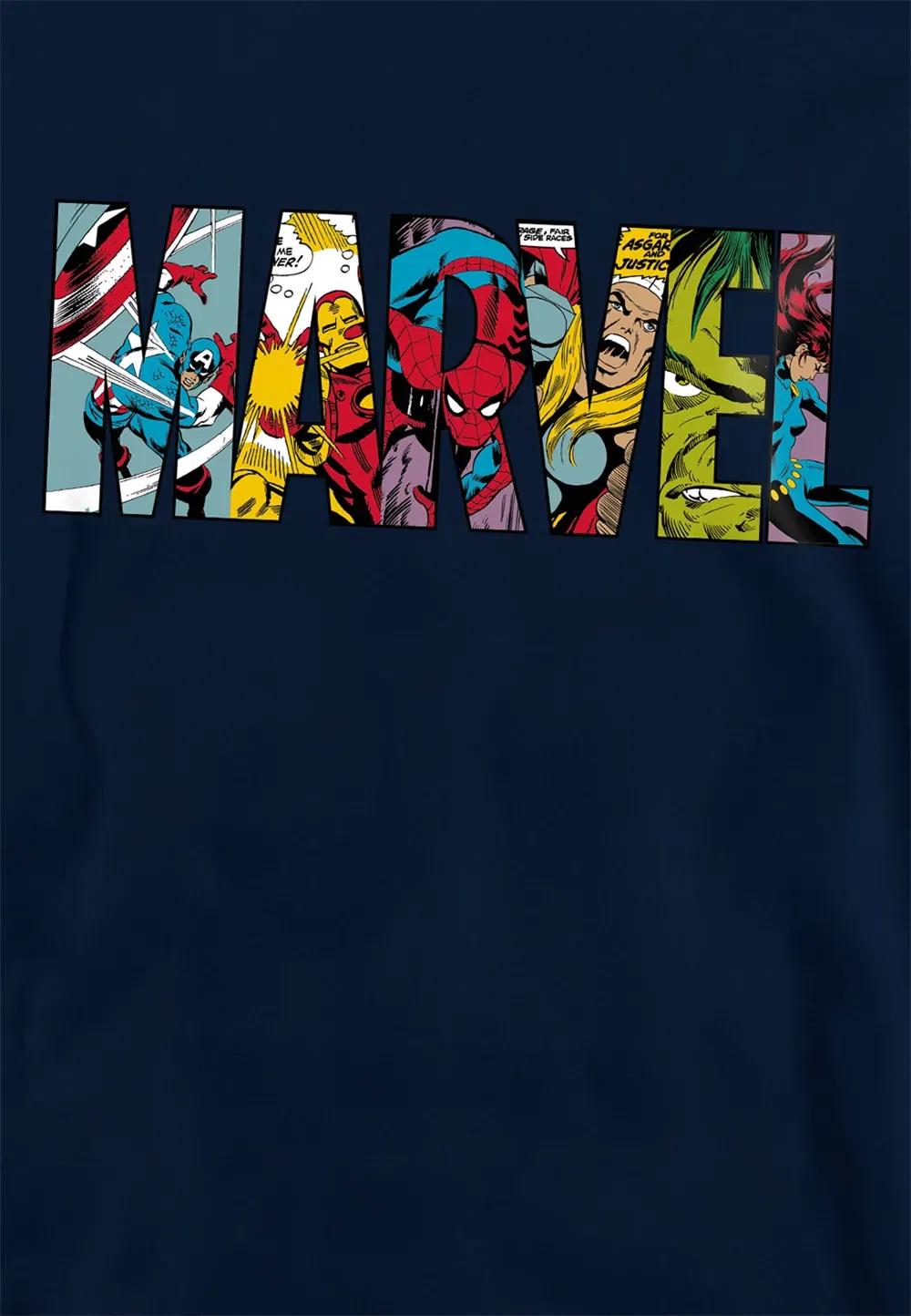 Детская худи Marvel Logo Characters, темно-синий, темно-синий — фото 2