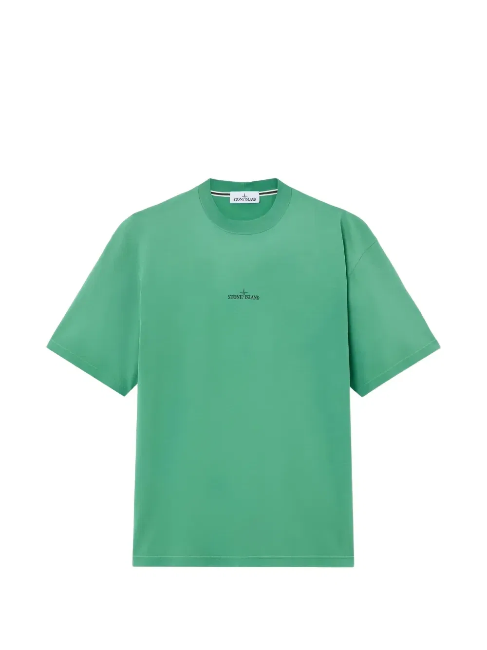 Хлопковая футболка с логотипом Stone Island, зеленый