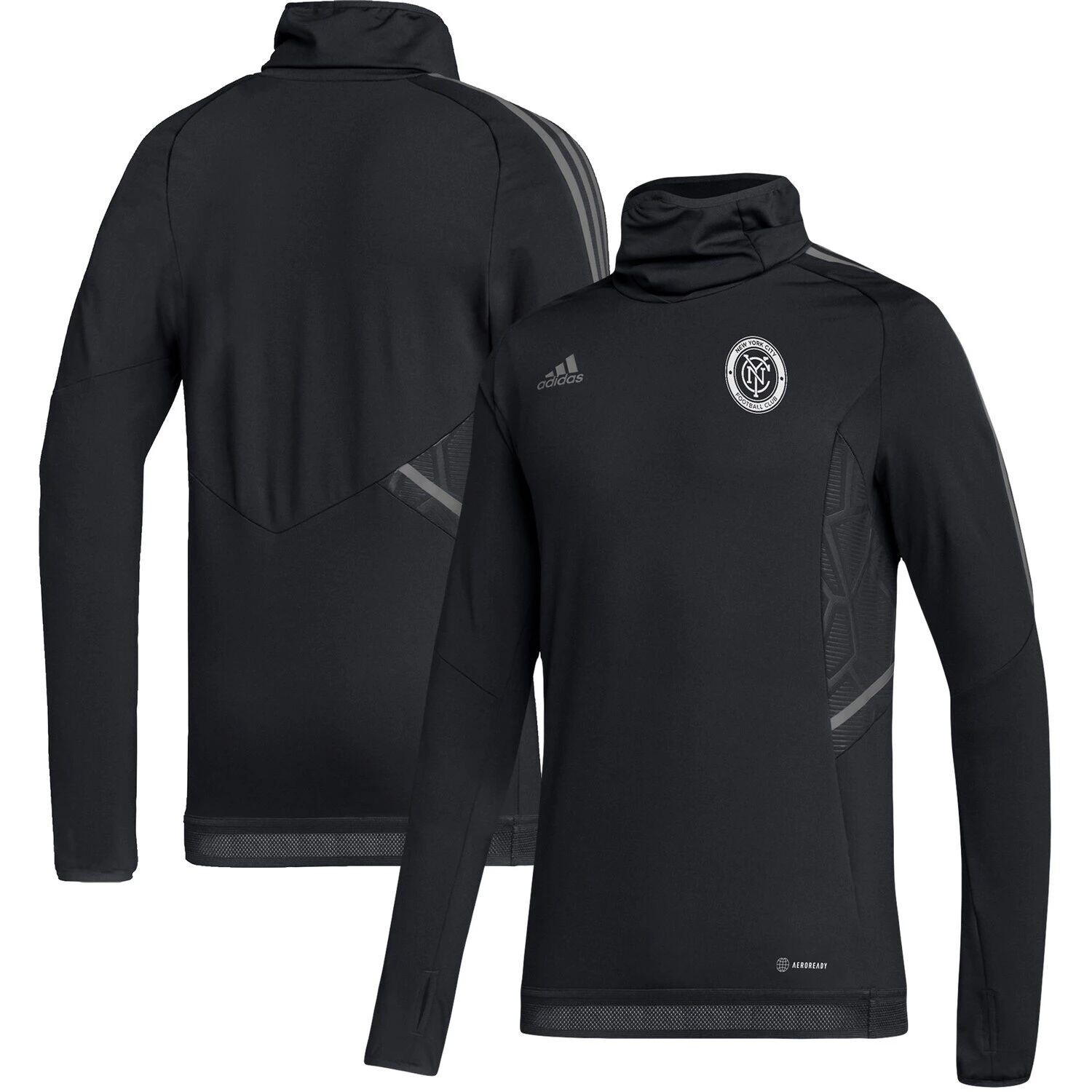 

Мужской черный/серый теплый топ реглан New York City FC AEROREADY adidas
