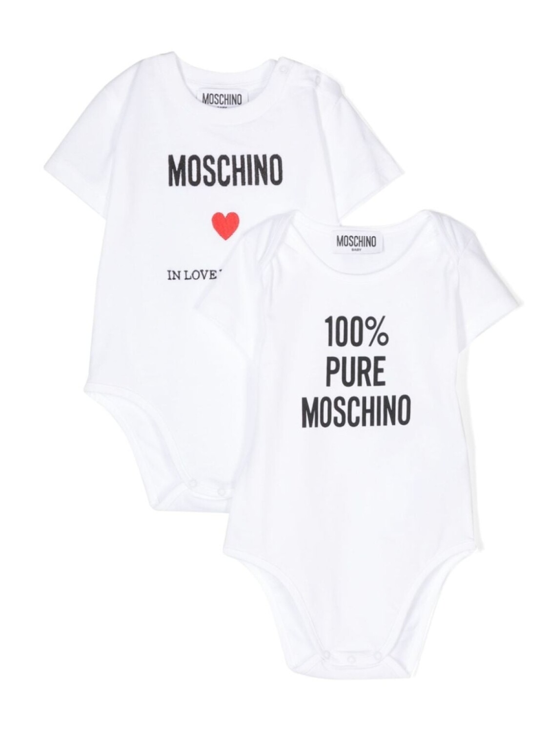 

Moschino Kids боди с вышитым логотипом, белый