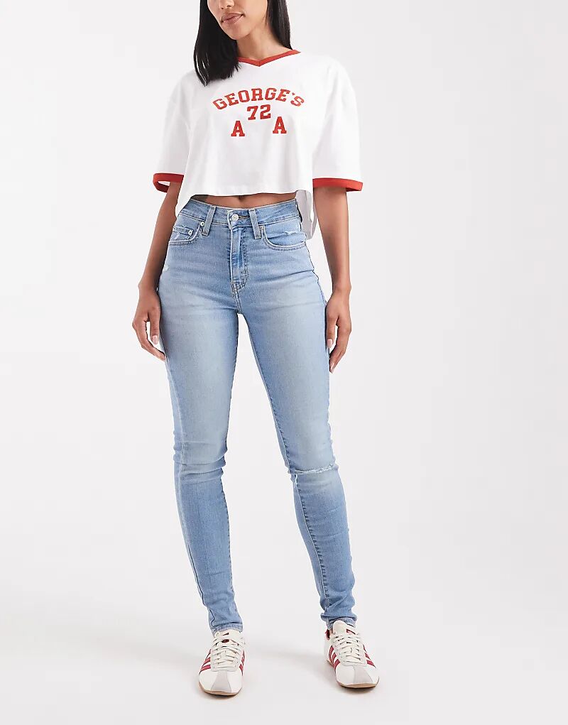 

Джинсы-скинни Levi's 721 с высокой посадкой светло-голубого цвета