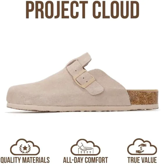 Мужские сабо Project Cloud - 100% натуральная кожа полного зерна, с мягкой подошвой из памяти формы и поддержкой свода стопы, натуральная пробковая стелька - нескользящие домашние тапочки для мужчин (Бруклин) — фото 2