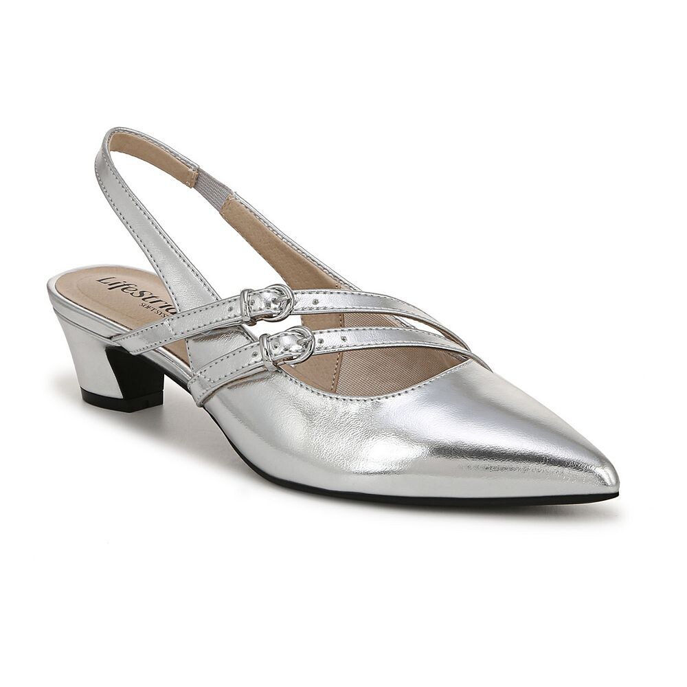 LifeЖенские туфли на каблуке с пяткой на пятке Stride Monique LifeStride, цвет Silver