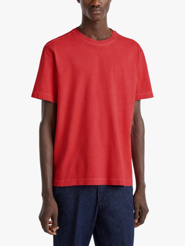 

Хлопчатобумажная футболка обычного покроя с коротким рукавом Benetton, цвет Brick Red