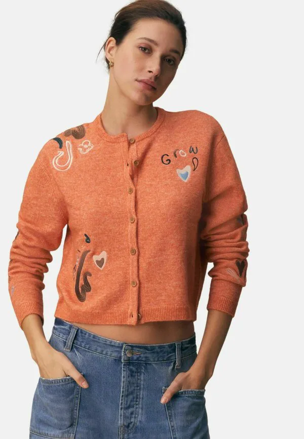 Кардиган с круглым вырезом Next, Orange Embroidery