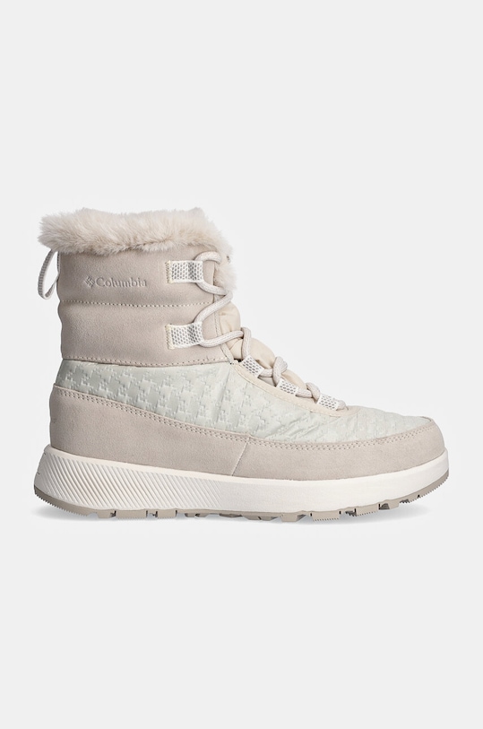 Женские зимние ботинки Columbia Slopeside Peak Luxe V0 из комбинации текстиля и замши, бежевый — фото 2