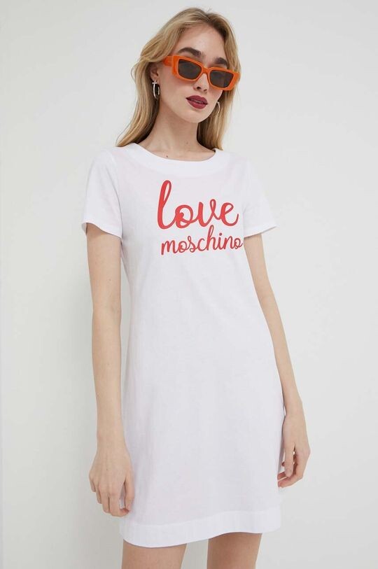 

Хлопковое платье Love Moschino, белый