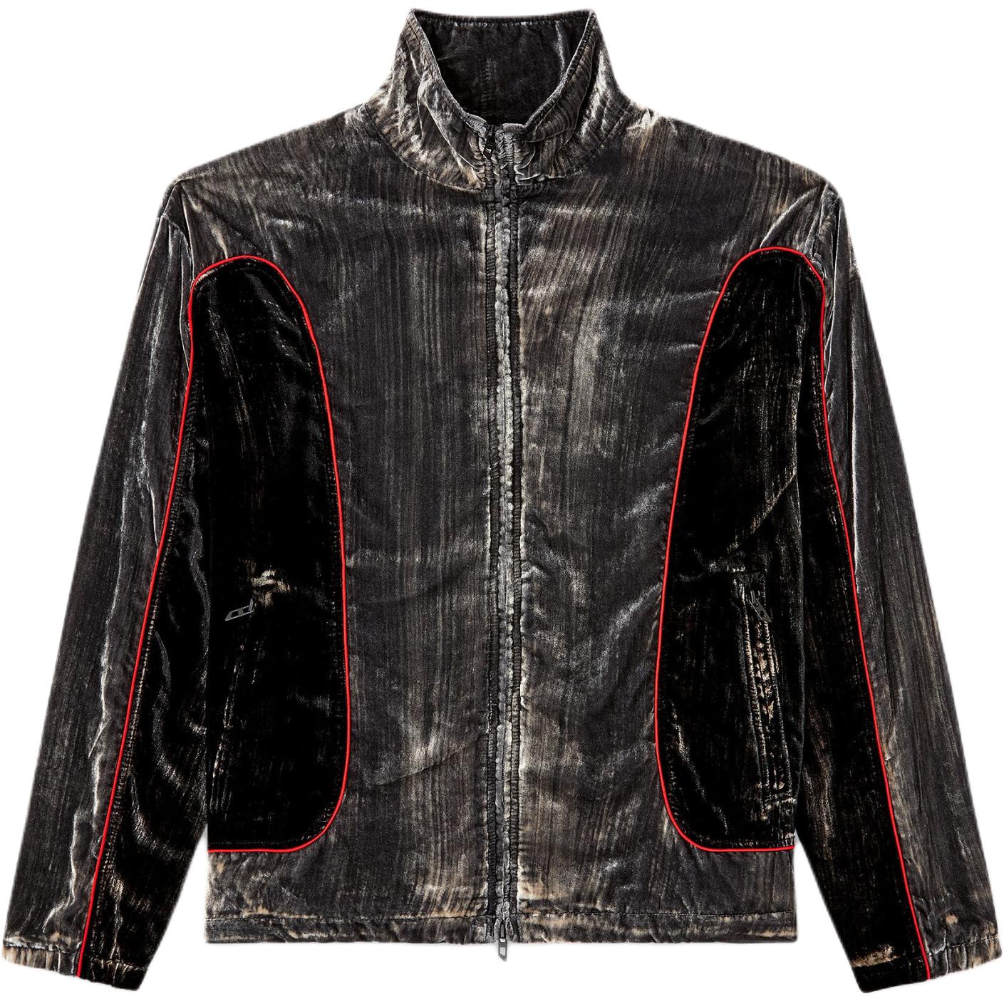 DIESEL Жакет из велюра с бархатистой отделкой, Black