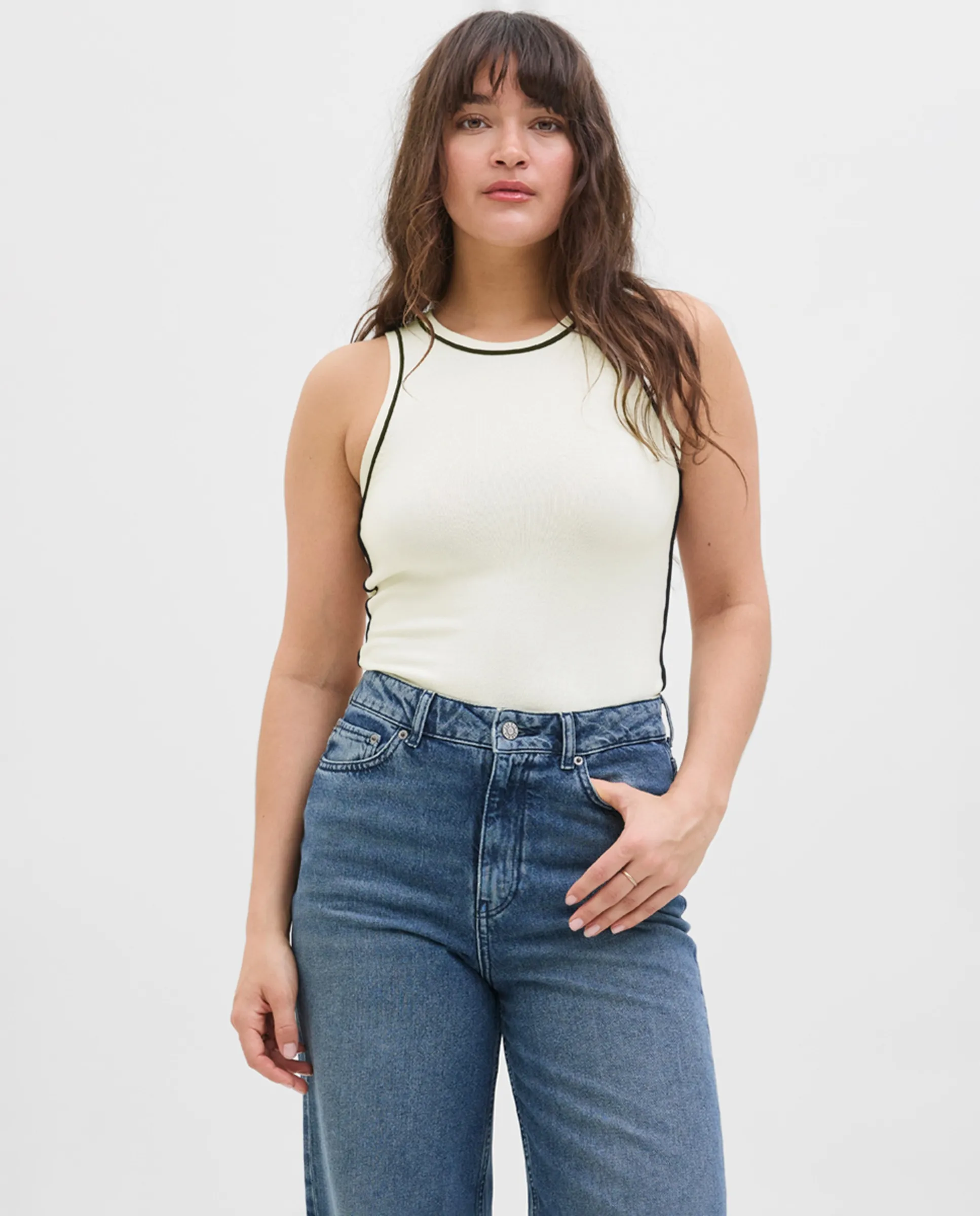 

Топ с гладким вырезом для женщин Jack & Jones, белый