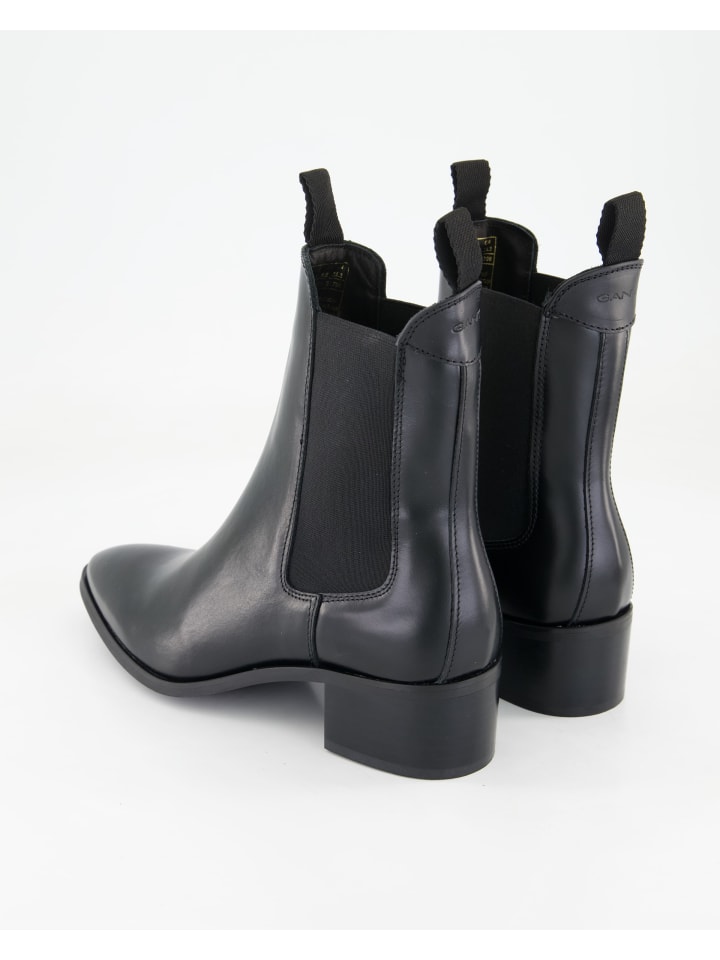 Женские ботинки челси Gant из гладкой кожи на каблуке, черный — фото 3
