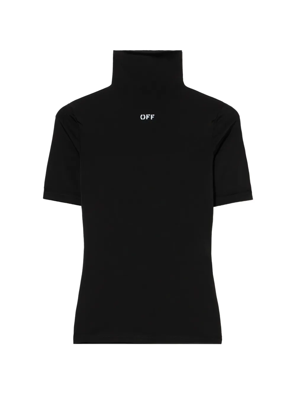 

Топ с короткими рукавами и воротником-стойкой Off-White, черный