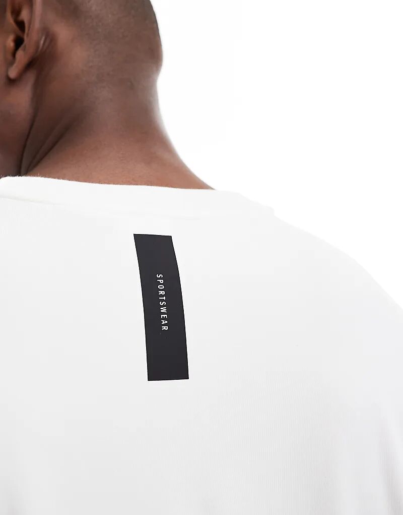 adidas Originals zne Свободная футболка белого цвета Adidas Performance — фото 4