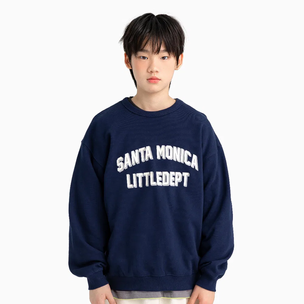 Детский синий свитшот с надписью Lettering Logo от Little Dept