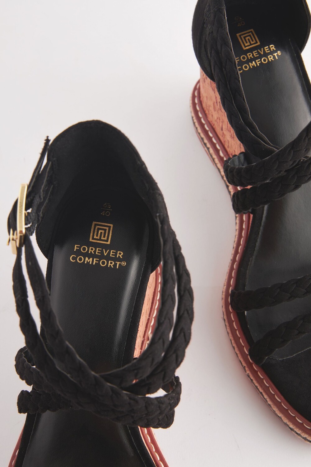 Плетеные пробковые туфли на танкетке Forever Comfort Next, черный — фото 4