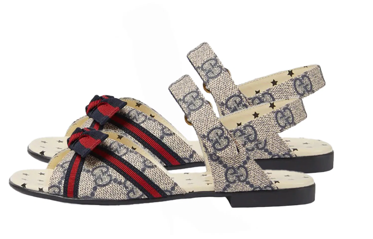 Детские сандалии slip resistant, abrasion resistant, breathable GUCCI, Beige Blue — фото 4