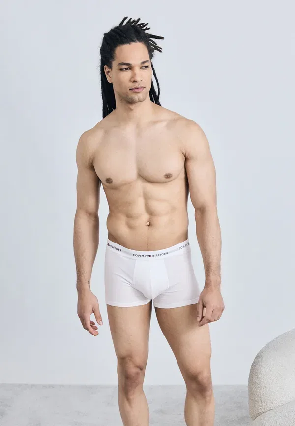 Трусы Tommy Hilfiger Signature 3 pack trunks, серый меланж/черный/белый