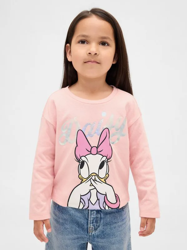 Футболка с длинными рукавами gap × disney для малышей и детей младшего возраста. Gap, Pure Pink