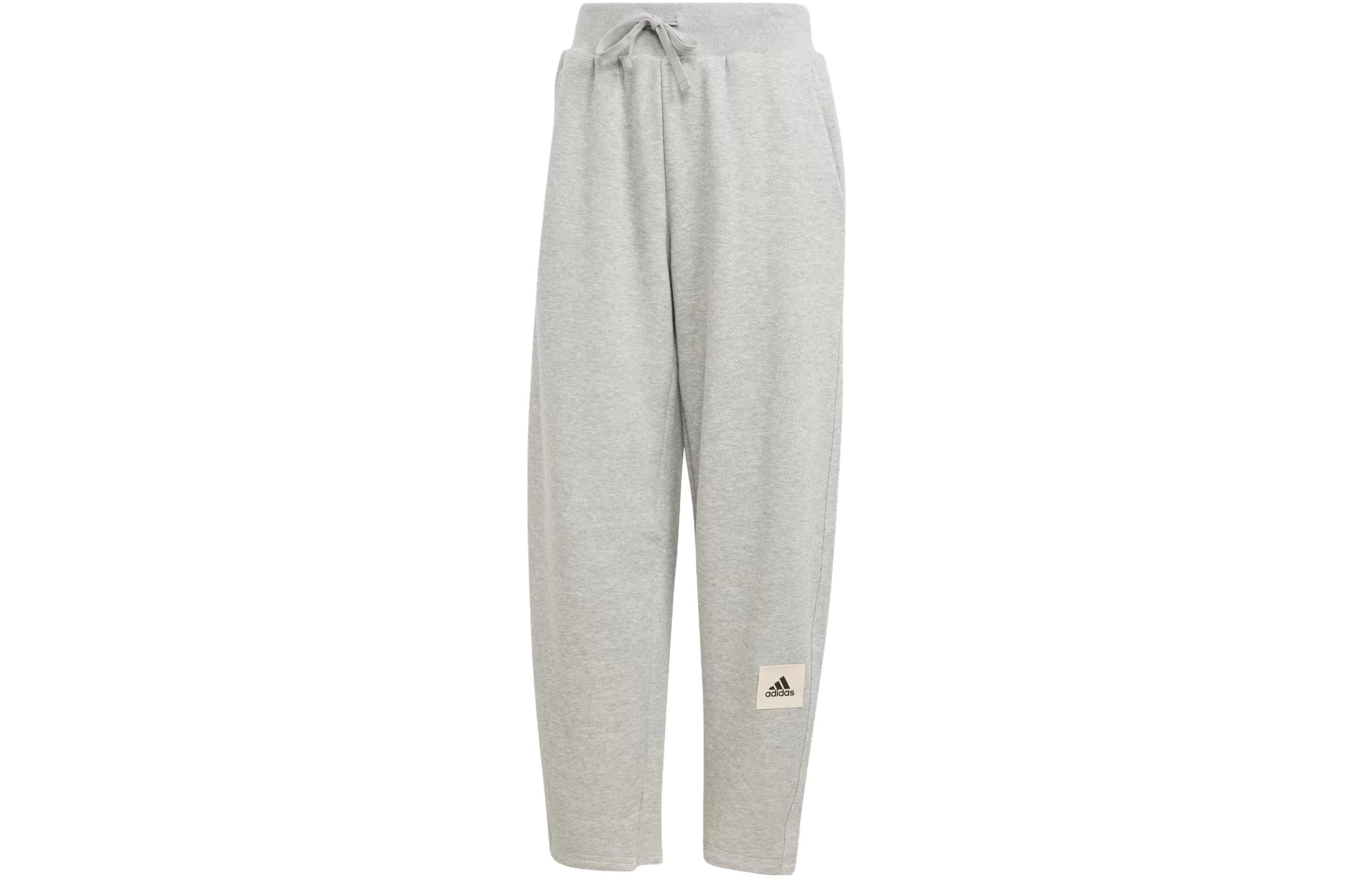 Adidas Lounge Knitted Sweatpants Women's Medium Gray Mixed Color Moderate Tapered Pants — фото 3