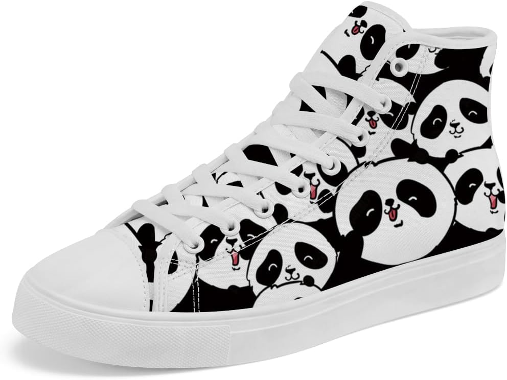 

Кеды Chebing Panda высокие на шнуровке из холщовой ткани, повседневная обувь для мужчин и женщин, черный