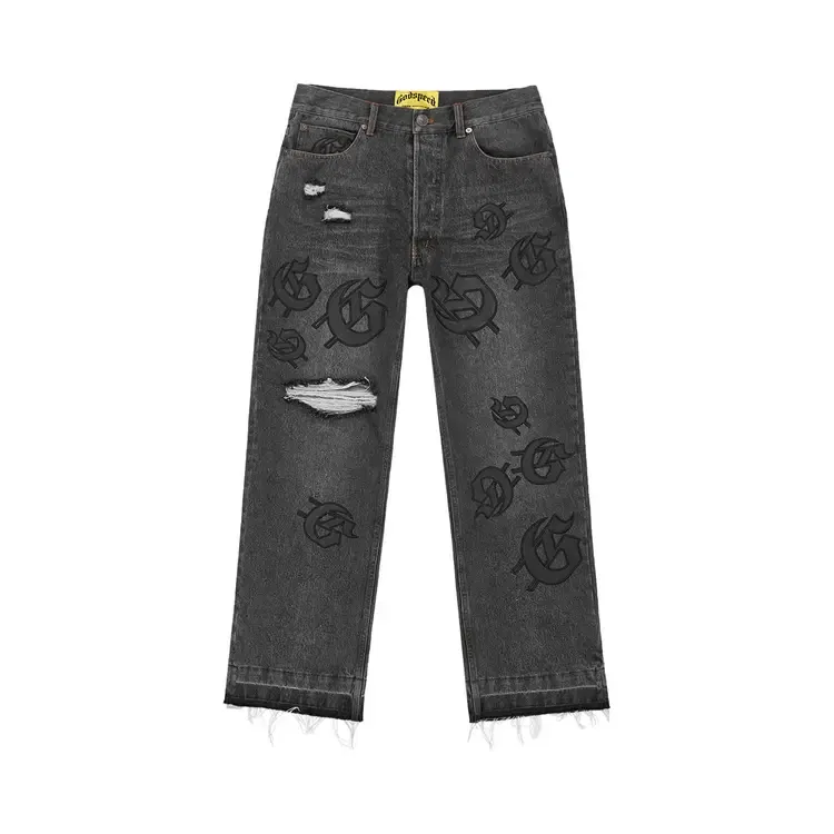 Джинсы подростковые Godspeed Scattered GS Logo Denim, черный