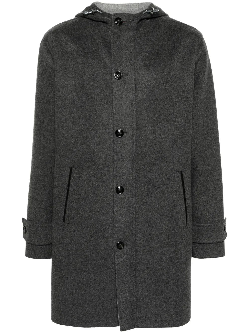 

Куртка на пуговицах с капюшоном Kiton, серый