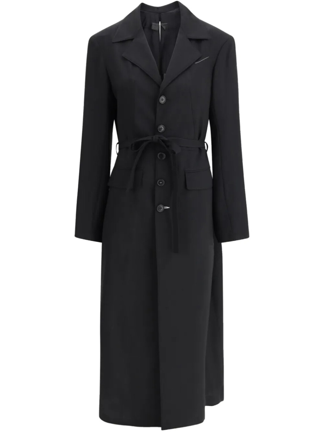 

Пальто с поясом MM6 Maison Margiela, черный
