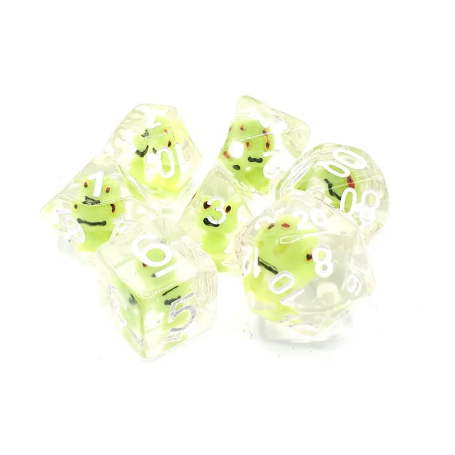 

Поликомплект Froggy Time с белым (7), Acrylic-Resin Dice - Animal Kingdom