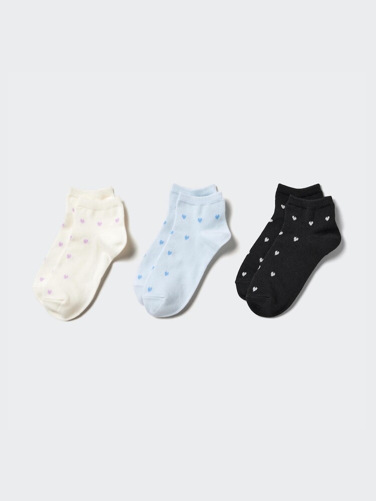 

Короткие носки с принтом, 3 пары Uniqlo, цвет 70 фиолетовый